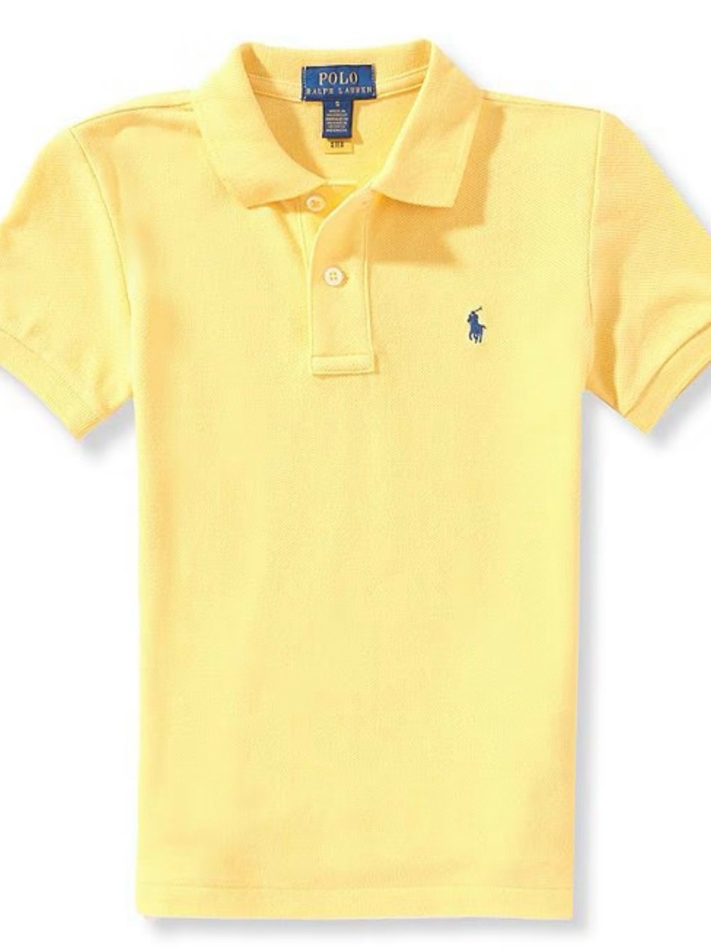 Polo by Ralph Lauren Kids Light Yellow Cotton Polo with Blue Pony